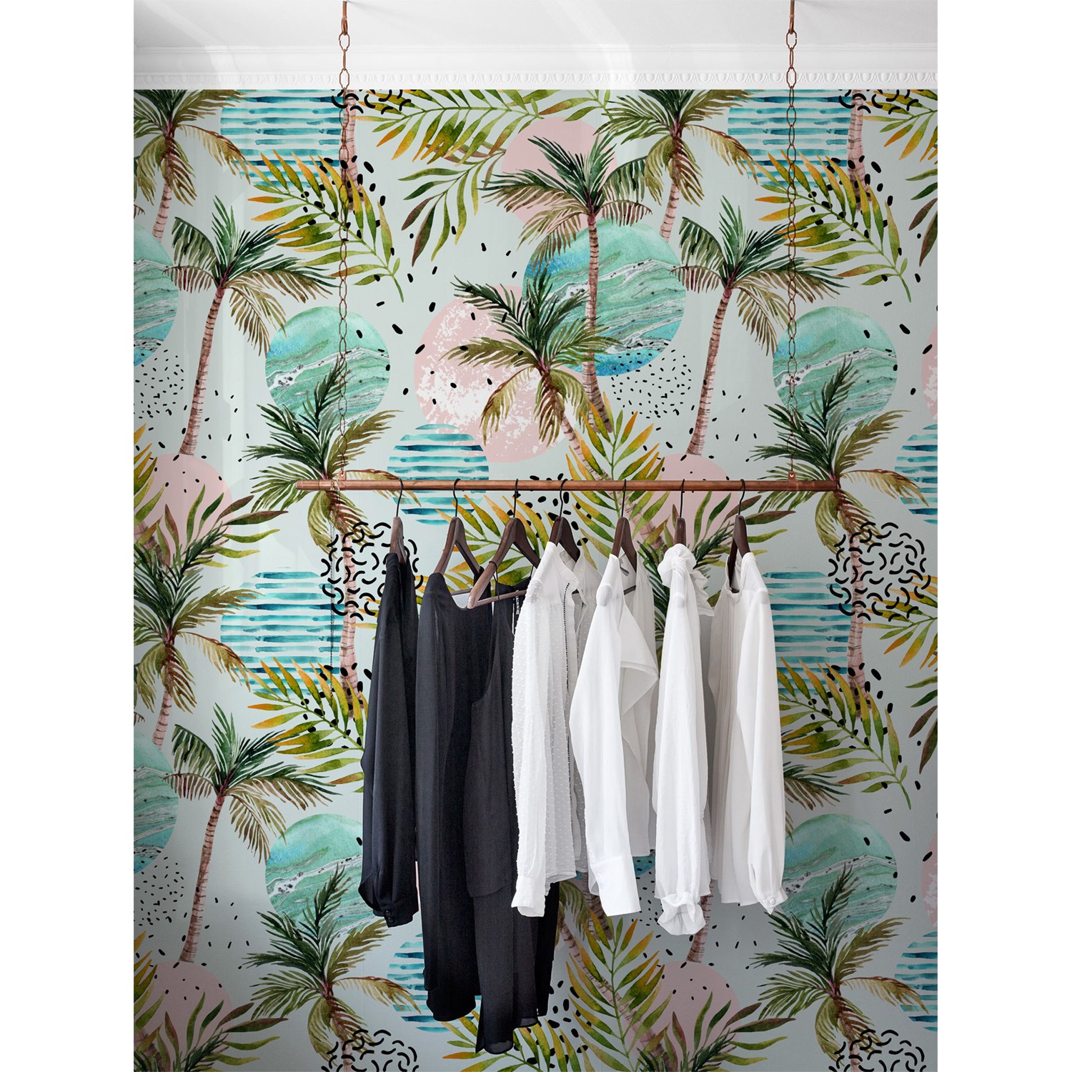 

Tapeta ścienna Akwarela wakacyjna palmy 250x250 cm