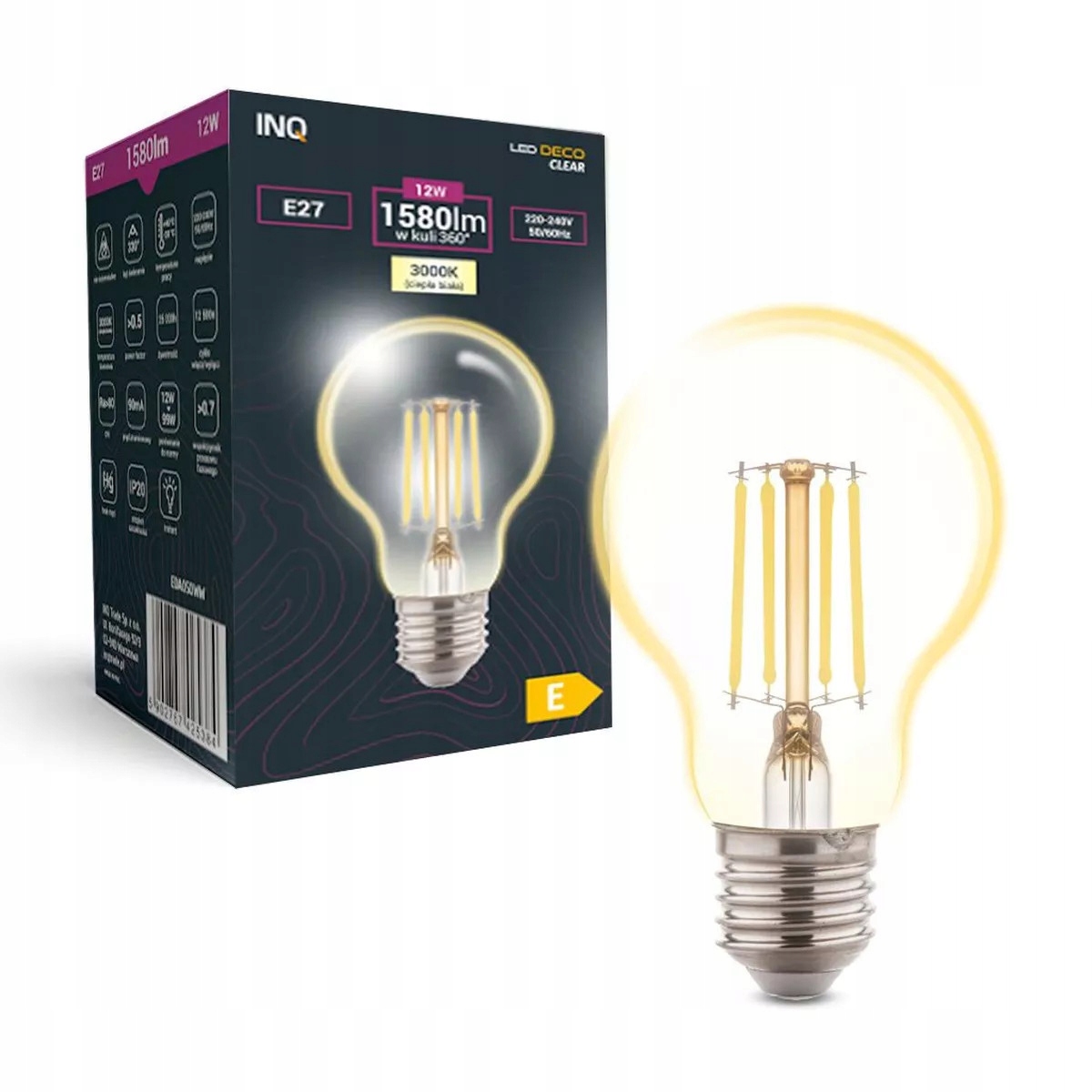 

Żarówka Led Retro Edison A60 E27 230V 12W Ciepła