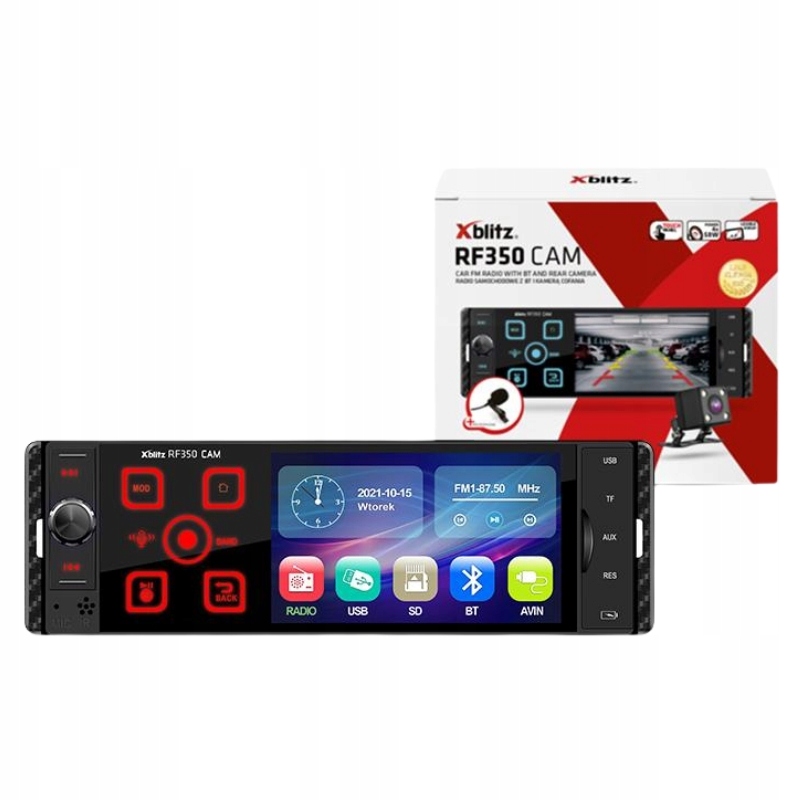 Xblitz RF350 Cam Autorádio S Cúvacou Kamerou A Handsfree Súpravou