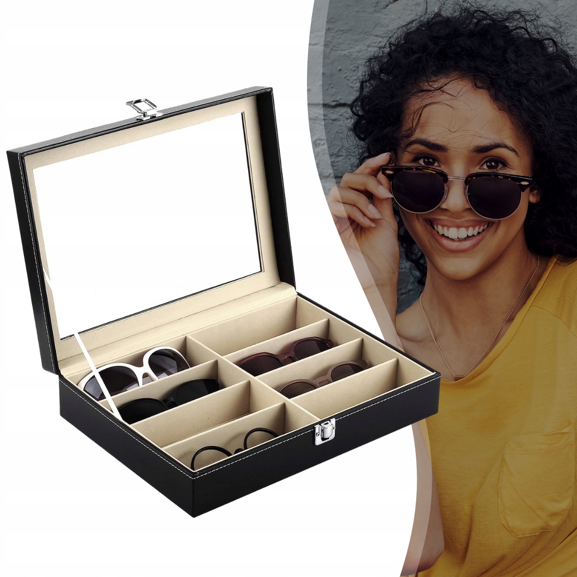 PUDEŁKO ETUI ORGANIZER SZKATUŁKA NA OKULARY 8 SZT Model AUTOARK