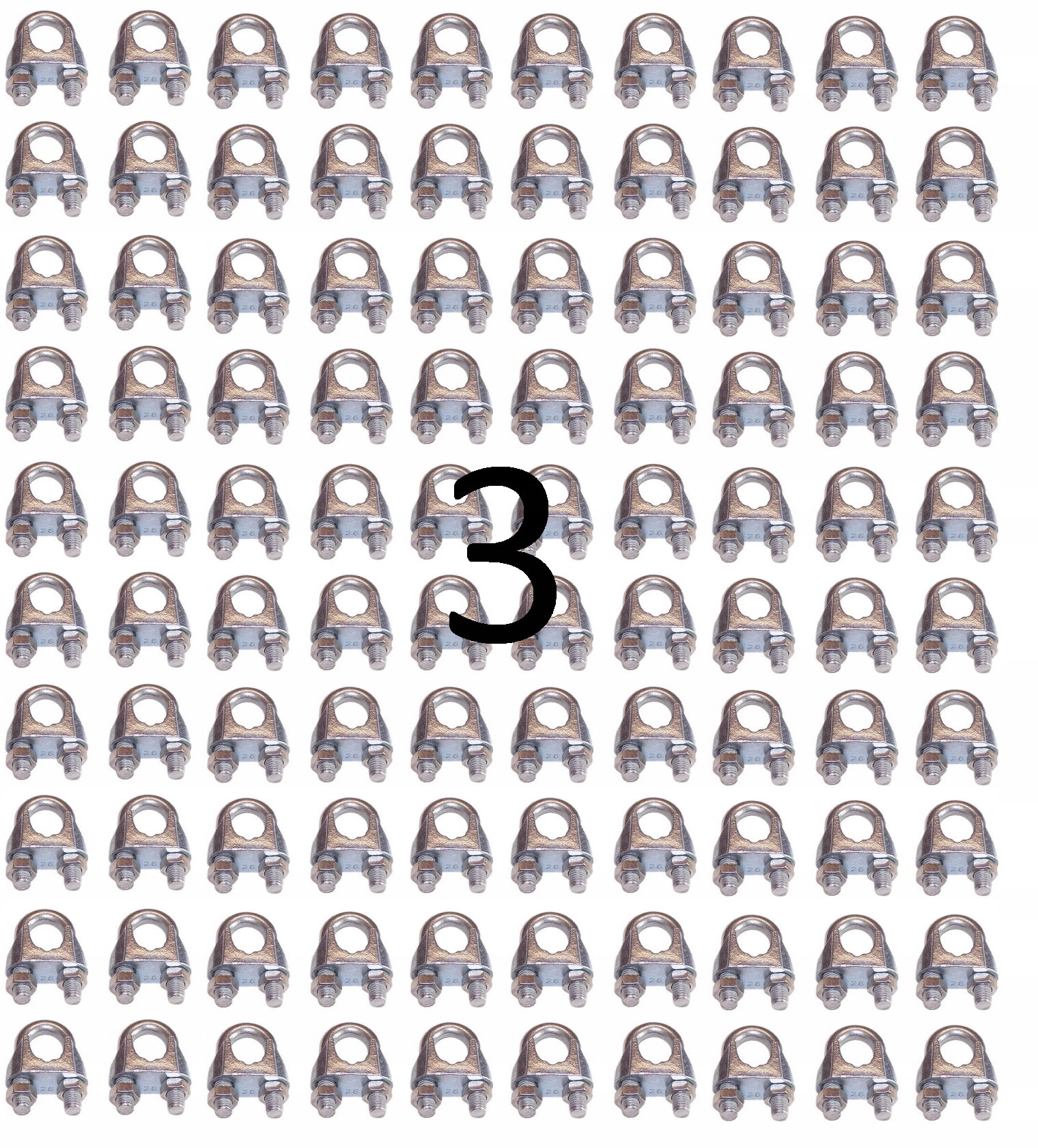 ZACISK LINY 3mm 100 sztuk LINOWY DO LIN STALOWYCH Gatunek stali inny