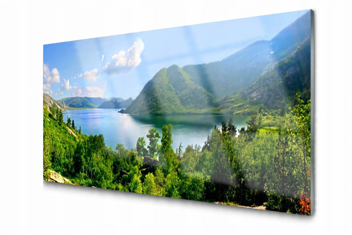 

Panel szklany dekor Las Jezioro Góry 140x70