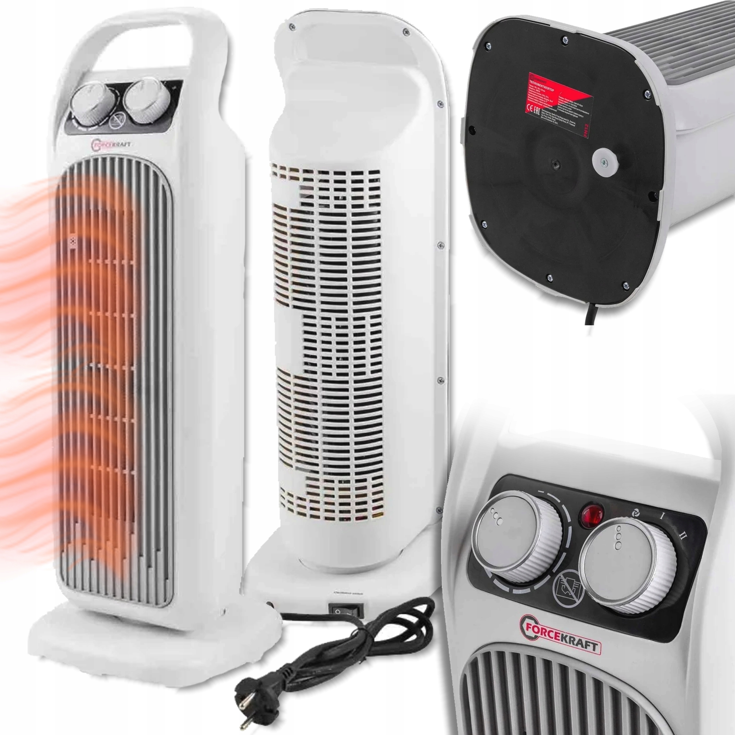 Termoventilátor Farelka radiátor elektrický sloupový termostat 2000W