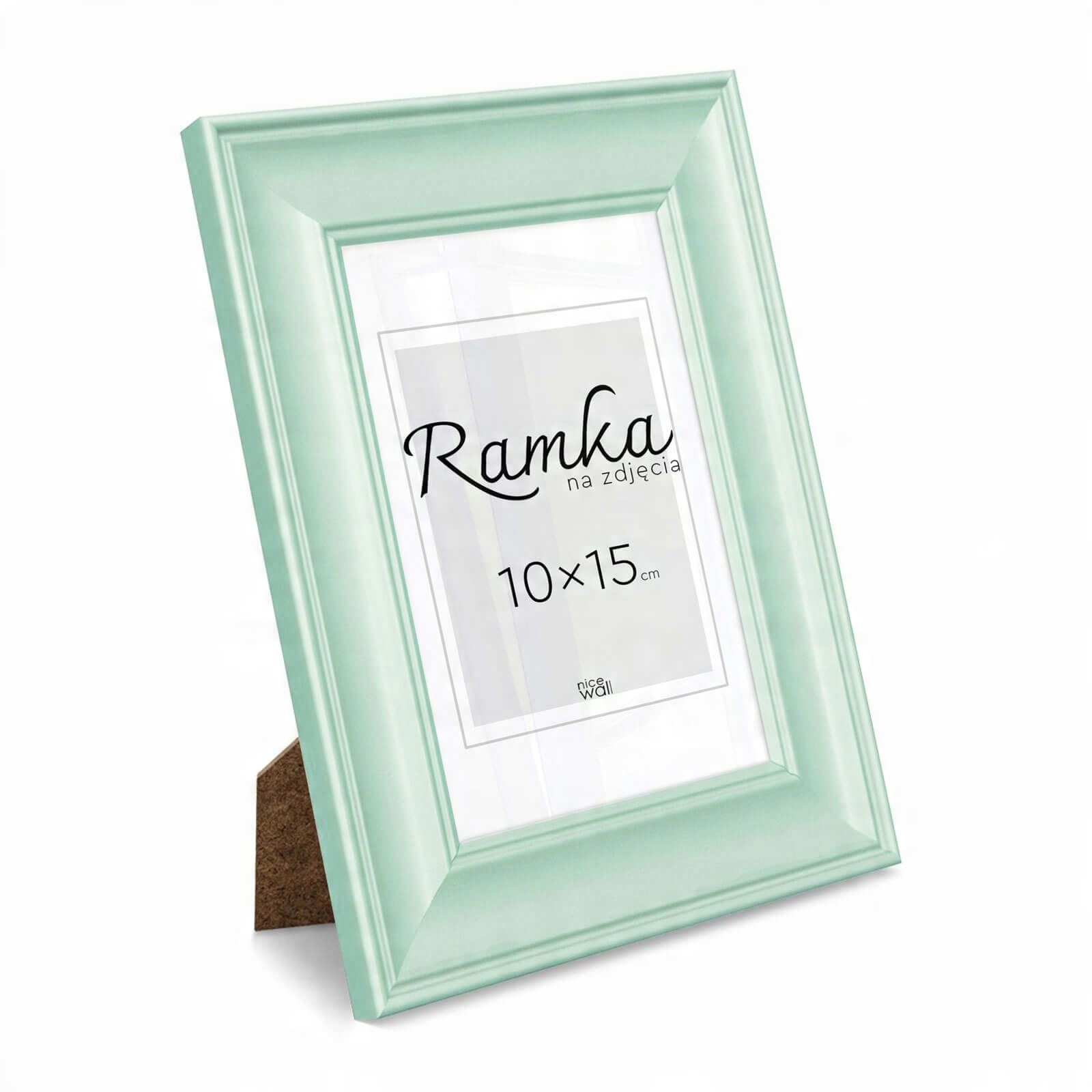 

Miętowa ramka na zdjęcia 10x15 cm z podpórką