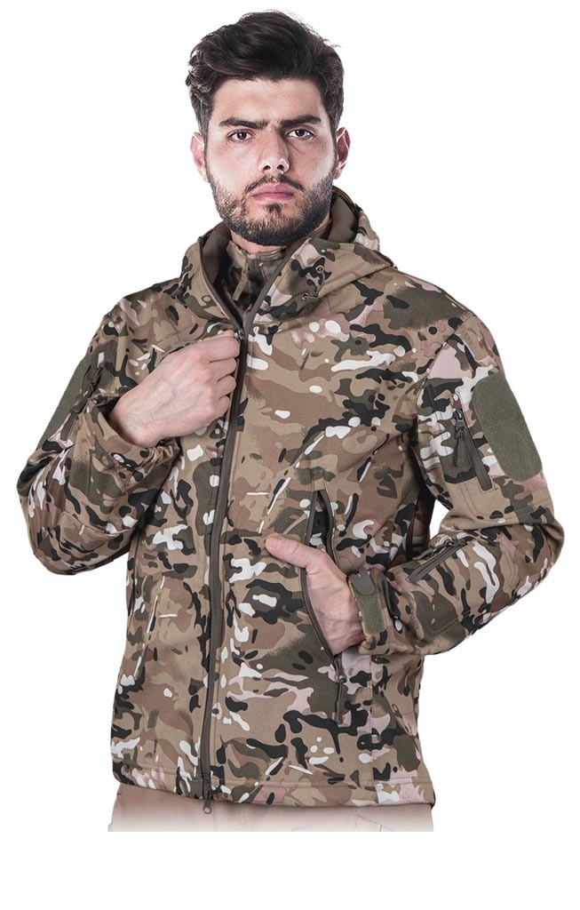 Ochranná softshellová bunda maskáčový s kapucí Moss_mo_m s kapucí 2XL