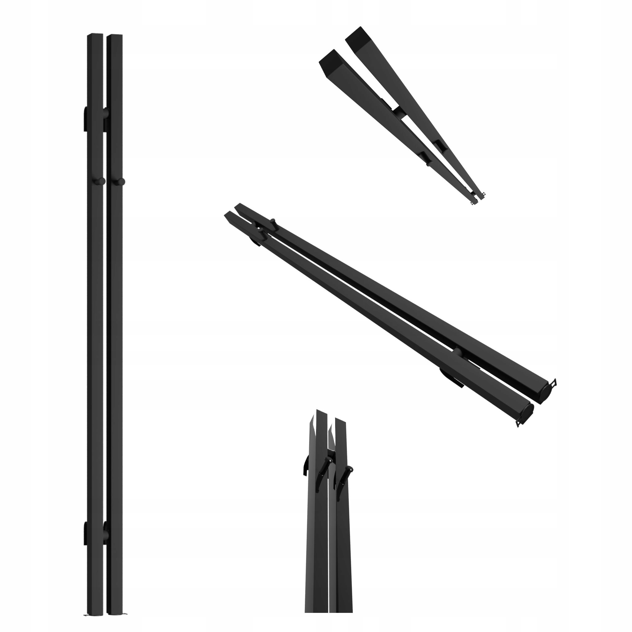 Dekoratívny radiátor Bigben Hook 160x8, čierna štruktúra