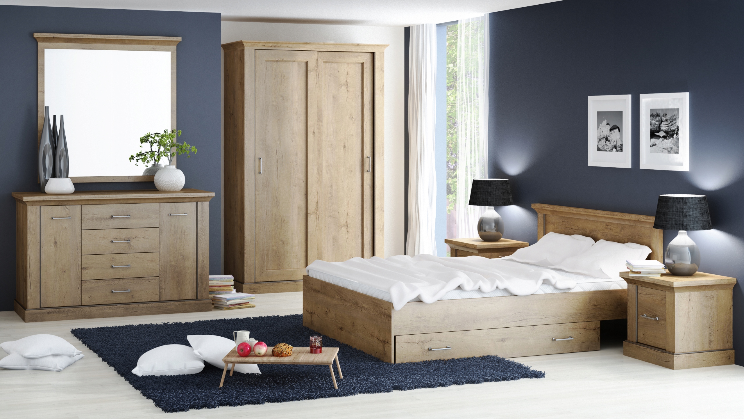 Witryna, komoda ANTICA A12- KRAFT ZŁOTY Wysokość mebla 140.5 cm