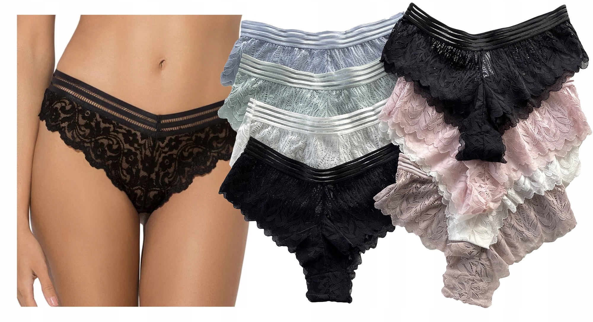 

Figi koronki Majtki Koronkowe Sexy Brazyliany 8pak