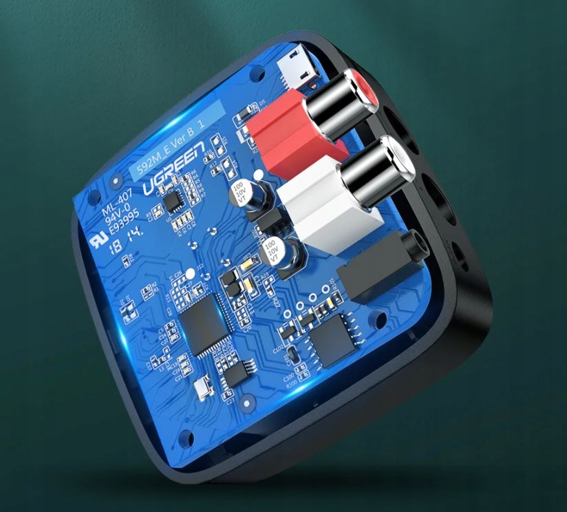 Adapter odbiornik Bluetooth UGREEN 2xRCA Jack aptX Model 40759