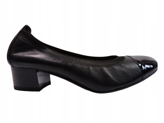 černé kožené polobotky nízké lodičky Sala 37