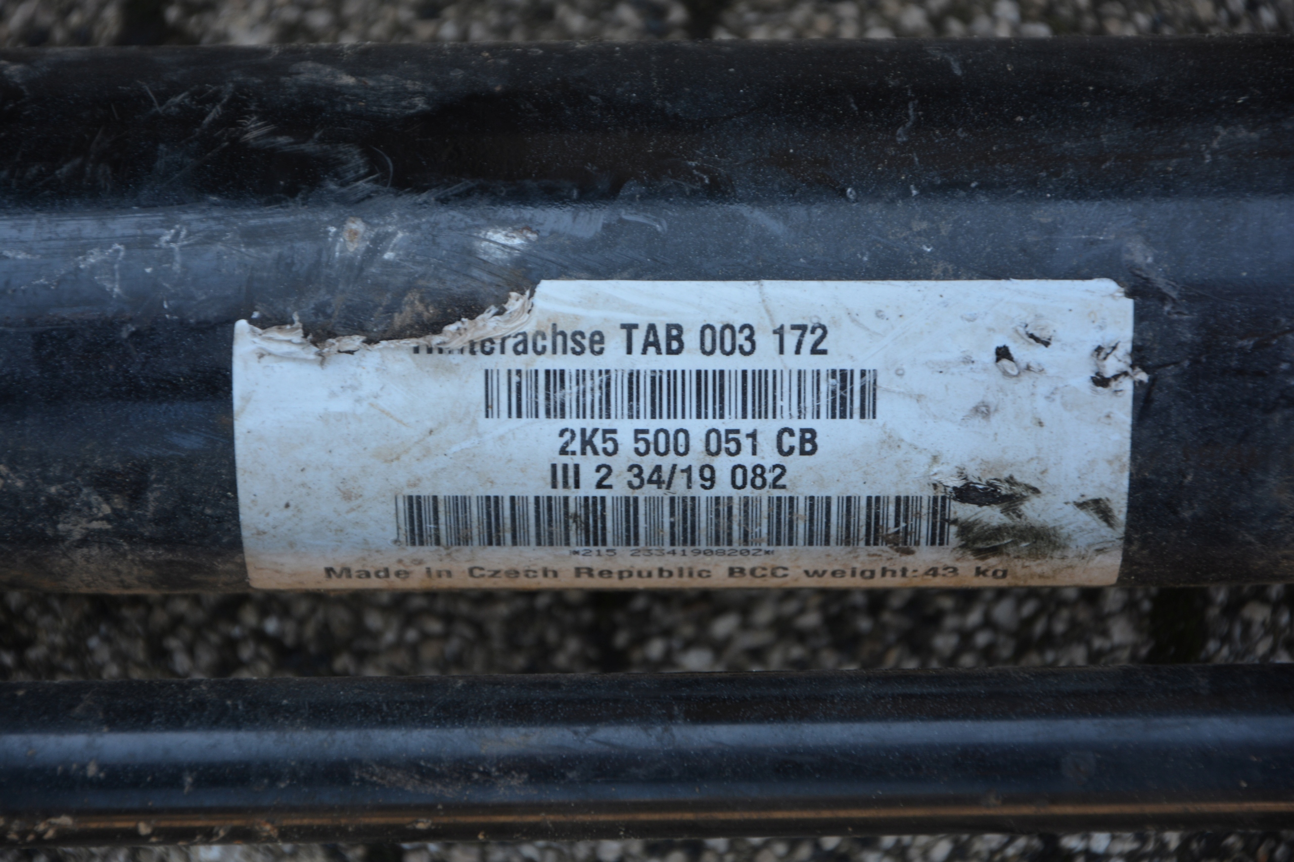 Belka zawieszenia tylnego VW CADDY 4 IV 2K5 Numer katalogowy oryginału 2k5500051cb 2k0511409e