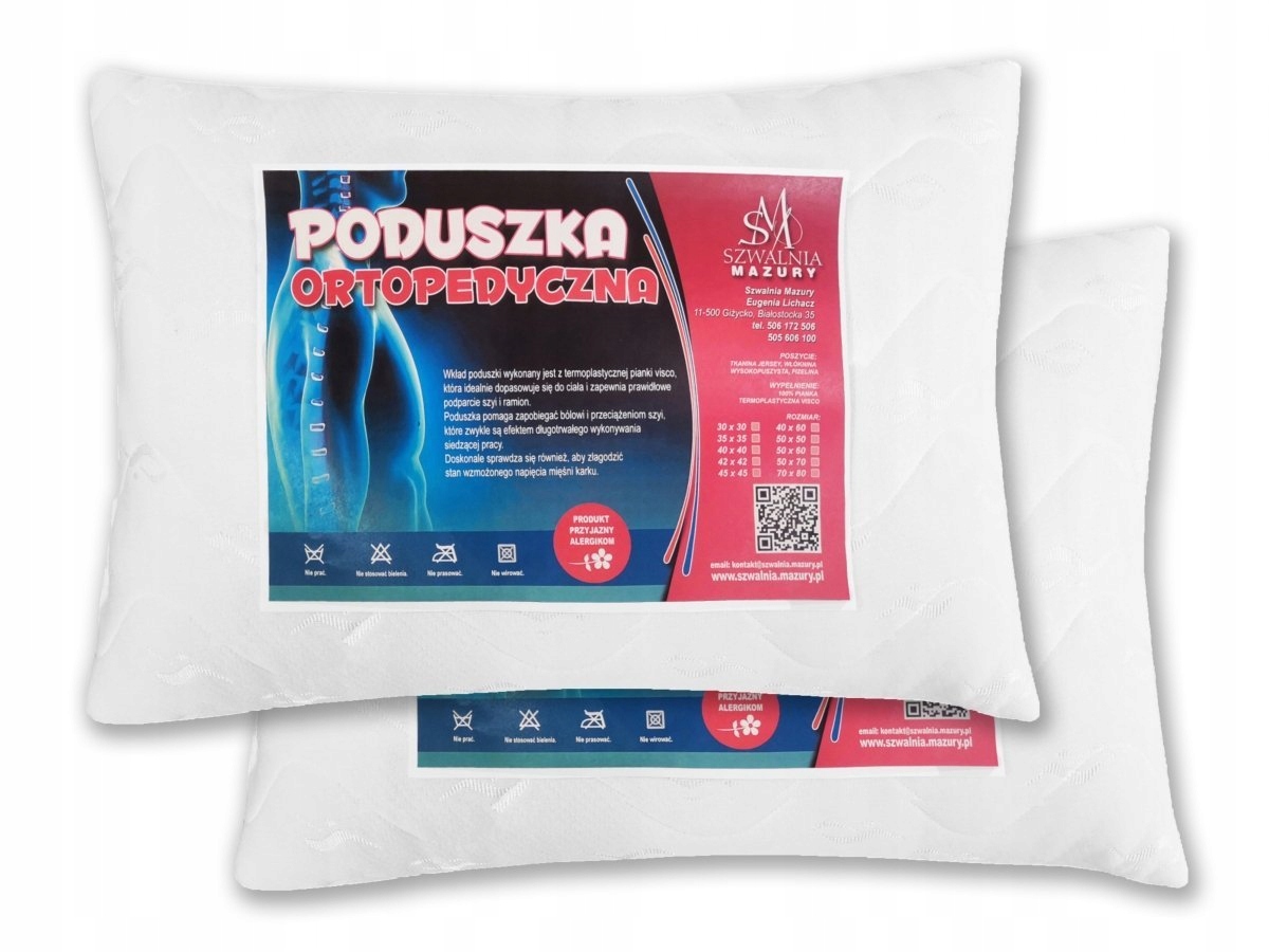 

Zestaw 2 x Poduszka ortopedyczna Visco 40x60