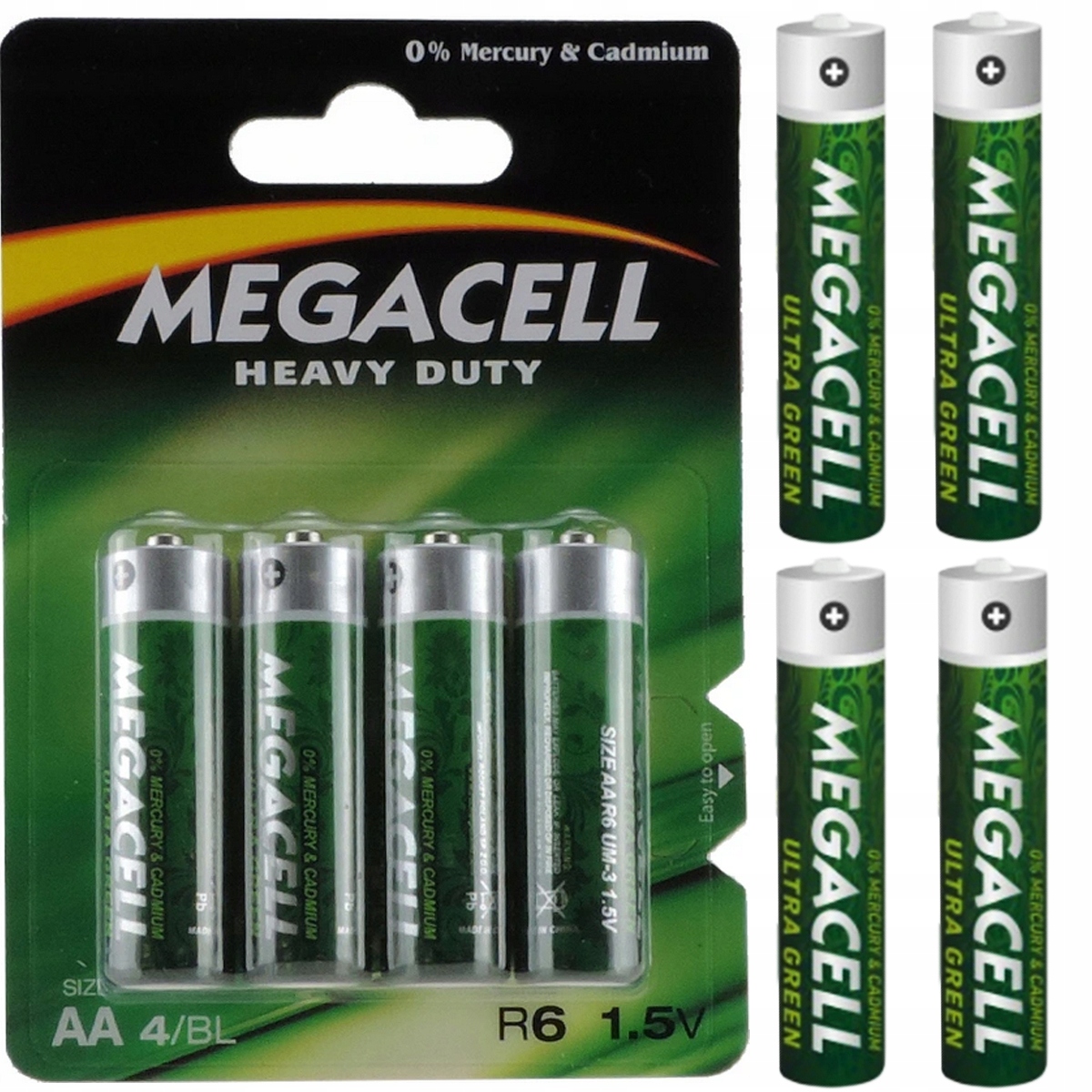 

Baterie 4 Sztuki Megacell Heavy R6 Aa 1,5V Power