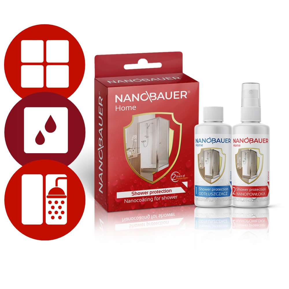 Płyn impregnat ochrona do kabin prysznicowych Shower Protect 2x60ml