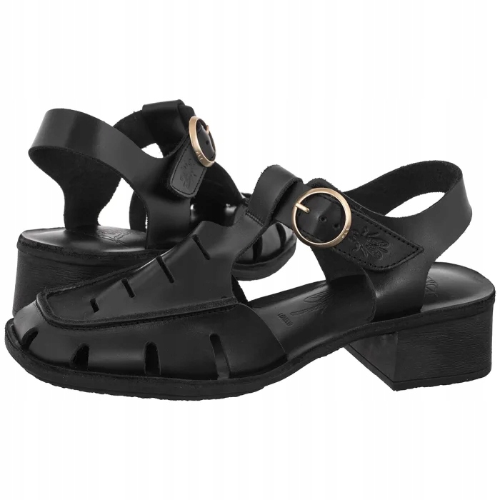 Kožené dámské sandály Fly London Black P145392000 Černé