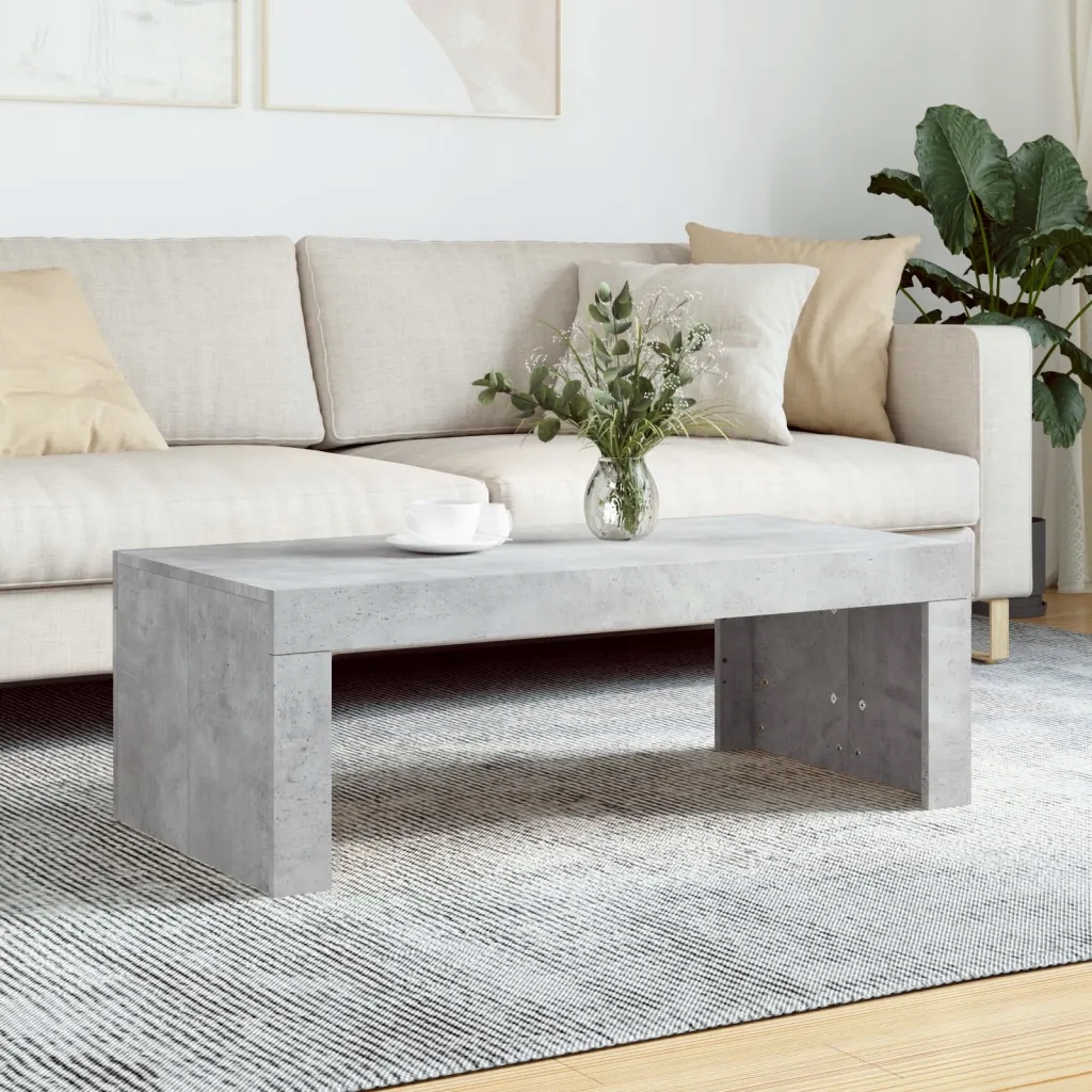 Konferenční stolek betonově šedý 102x50x36 cm kompozitní dřevo Šedá 823370