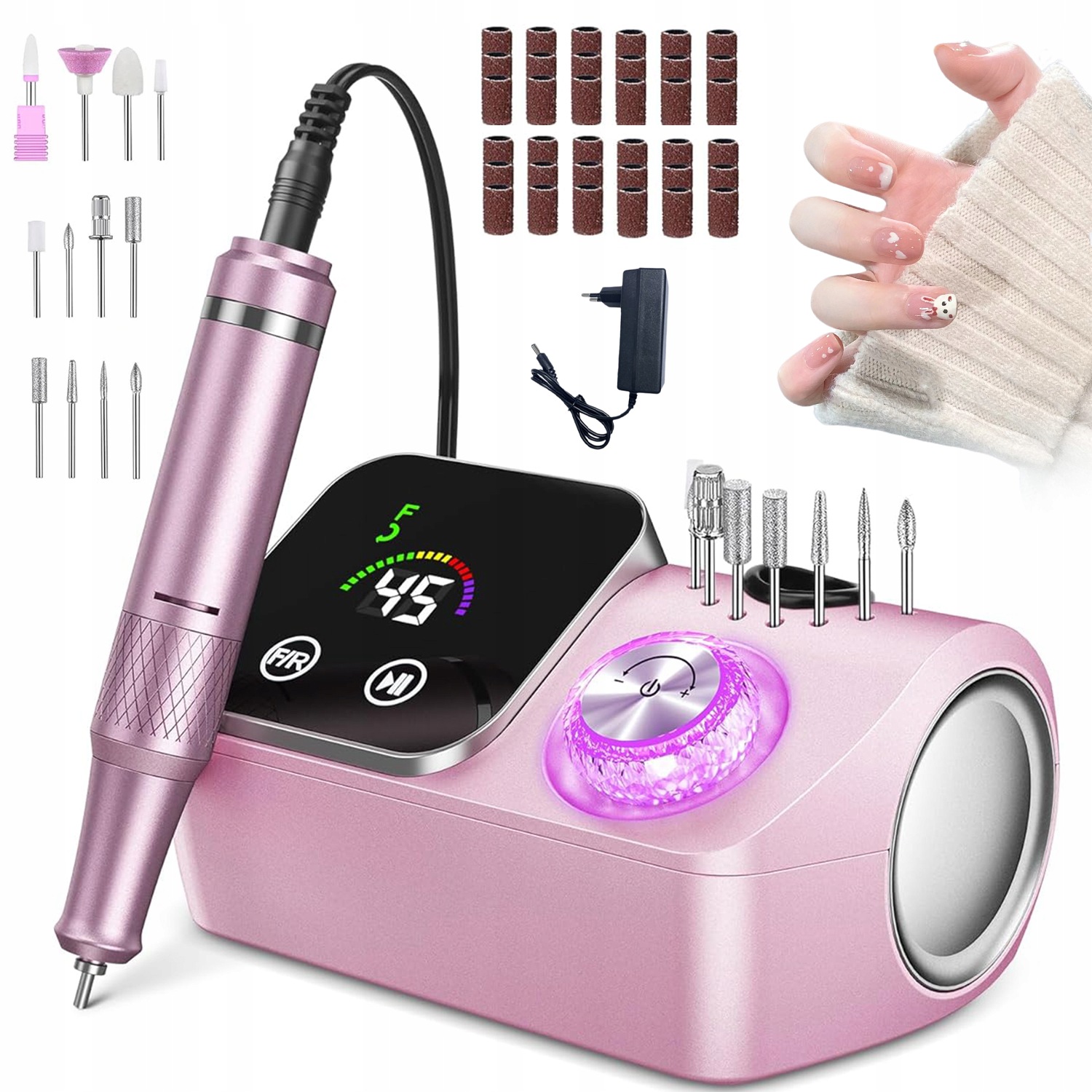 Bruska Na Nehty 45000 Ot/min Pro Domácnost A Kosmetický Salon Usb Pro