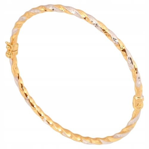 Kroucený náramek ryzosti 585 v kombinaci žlutého a bílého zlata dárek