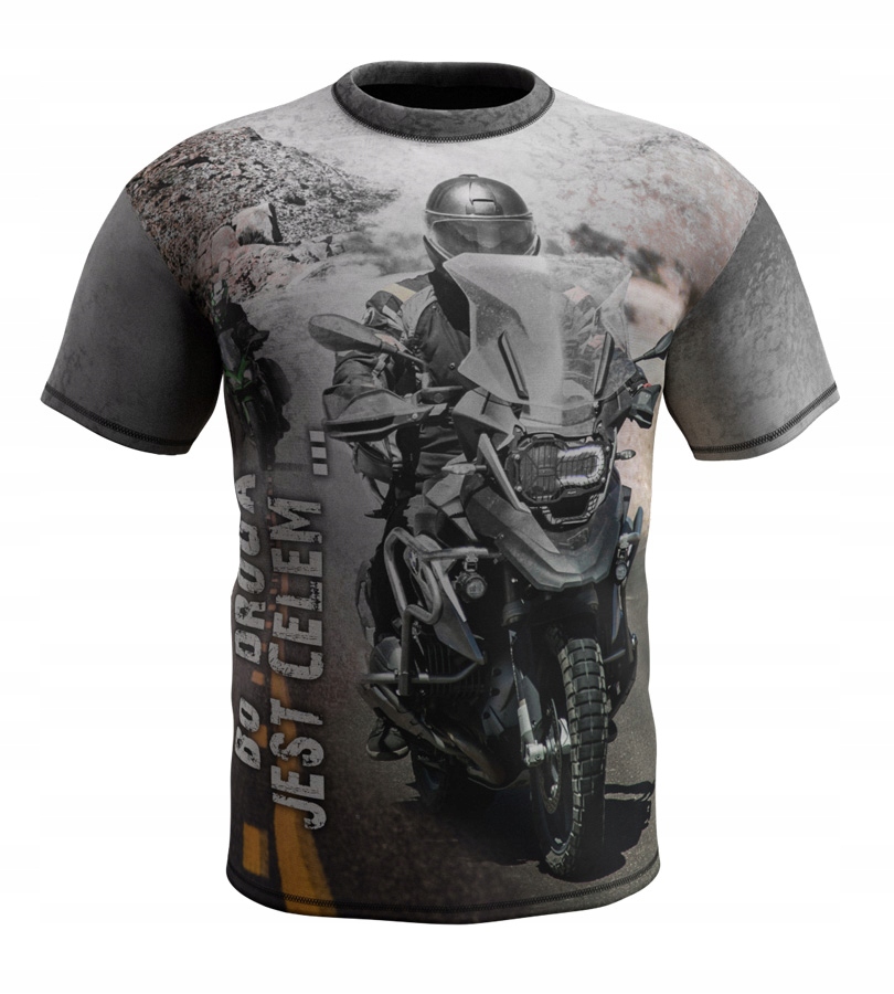 T-SHIRT MOTOCYKLOWY TERMOAKTYWNY NA MOTOCYKL BMW GS1200 BO DROGA JEST CELEM