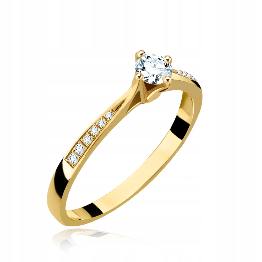 Pierścionek zaręczynowy z brylantami 0,15ct pr.585