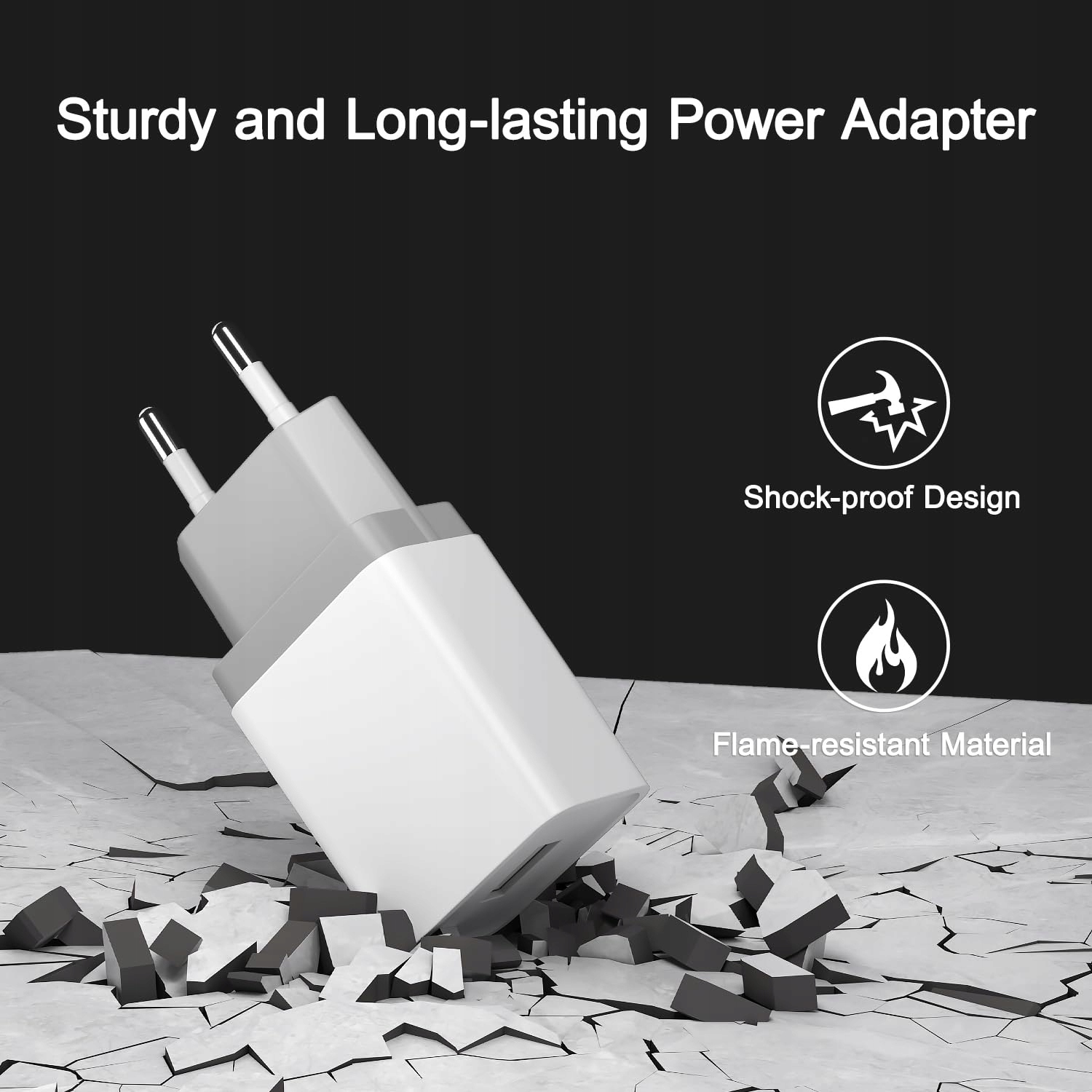 ALOYANI USB 12W Zestaw 3 Ładowarek USB 2,4A 5V Kompatybilne z iPhone — miniatura 4