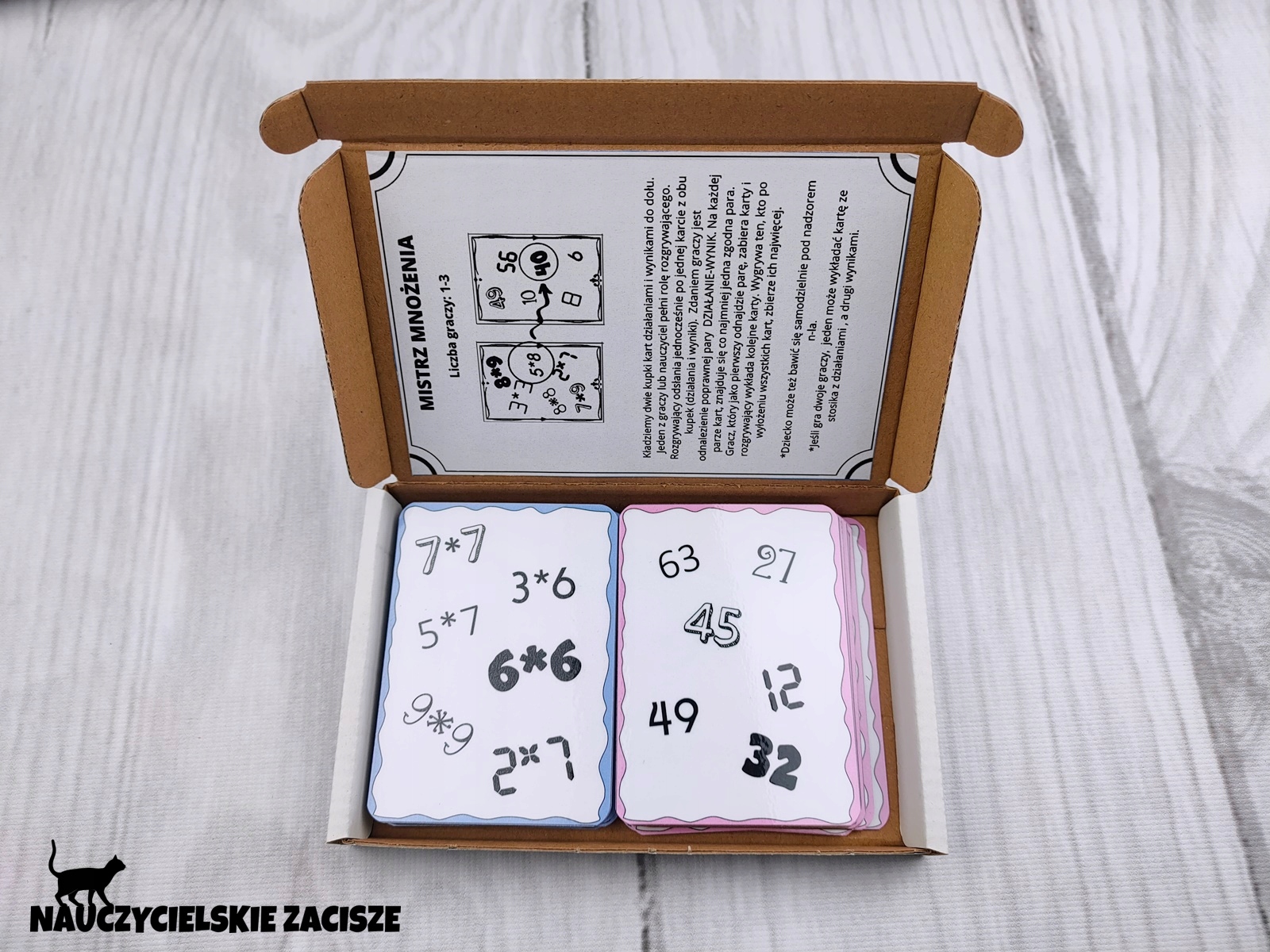 MISTRZ MNOŻENIA gra karciana dla dzieci tabliczka mnożenia Rodzaj materiały dla nauczyciela