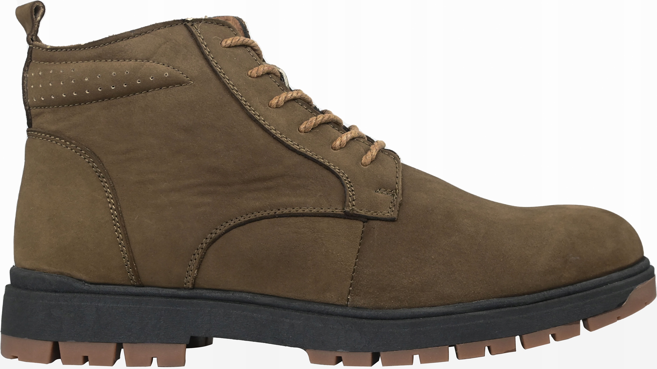BOTKI ZIMOWE TRAPERY NUBUK AMERICAN CLUB CY 69 SKÓRA NATURALNA TAUPE R.43