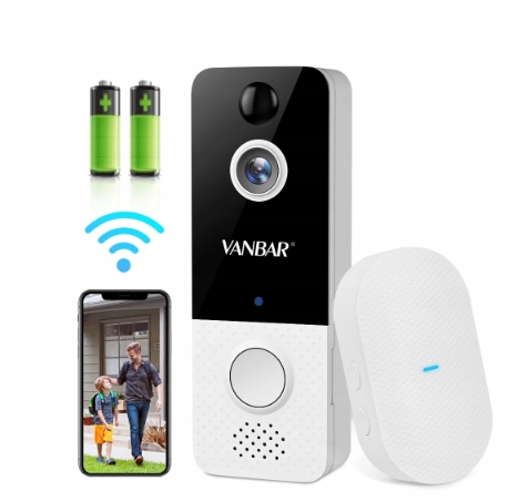 vanbar Bezdrôtový zvonček 1080p s Wi-Fi kamerou