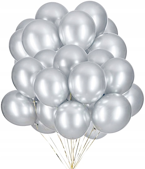 

Balony srebrne metaliczne Duże ślub wesele 20 szt.