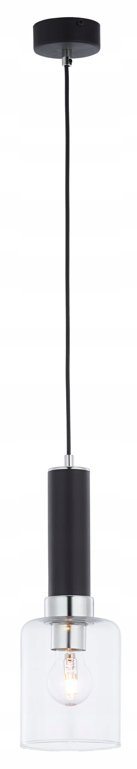 Jupiter Závesná lampa Tuluza čierna sklo E27 1x15W nastaviteľná