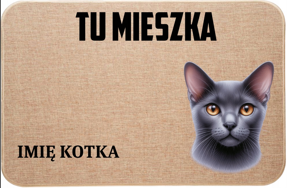 Lněná Vstupní Rohožka Zde Žije Jméno Kočky Dárek Pro Koťata