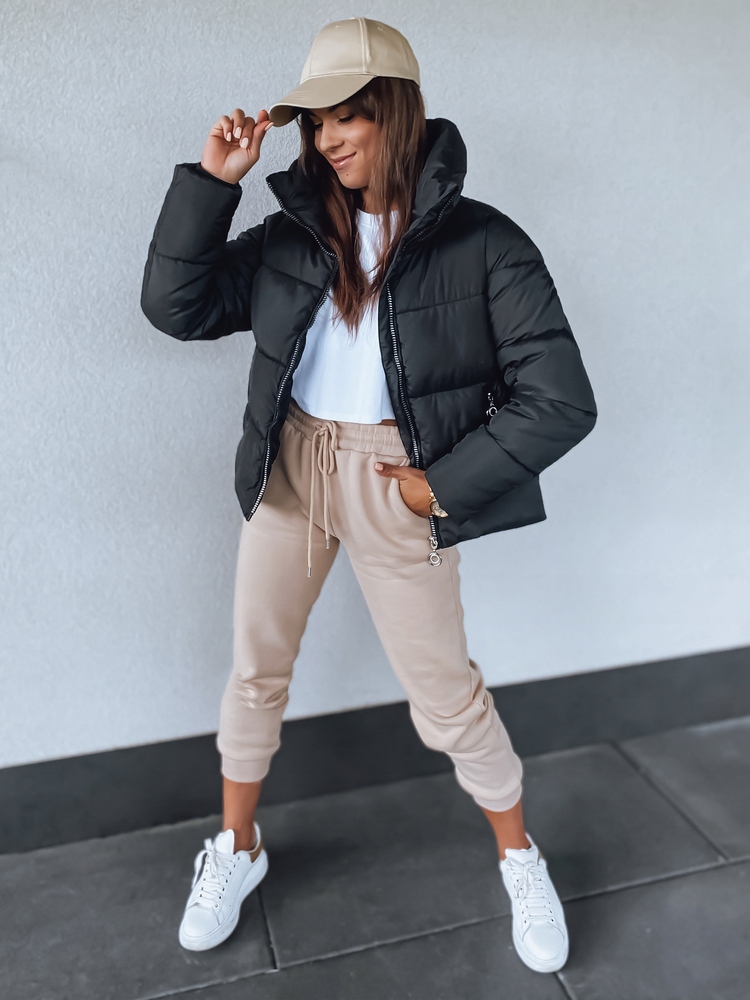 CIEPŁA PIKOWANA DAMSKA KURTKA ZIMOWA CZARNA ty2900 - L Rozmiar L