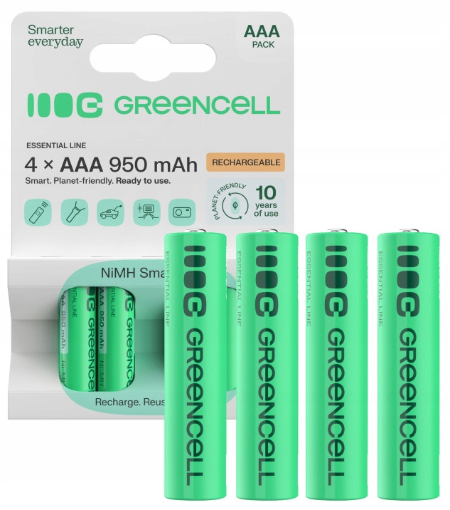 2× Akumulator niklowo-metalowo-wodorkowy (NiMH) Green Cell AAA (R3) 950 mAh