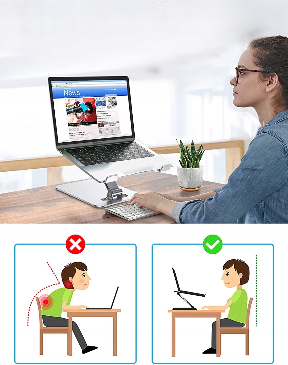 SKŁADANY STOJAK NA LAPTOP Z REGULACJĄ WYSOKOŚCI Marka inna