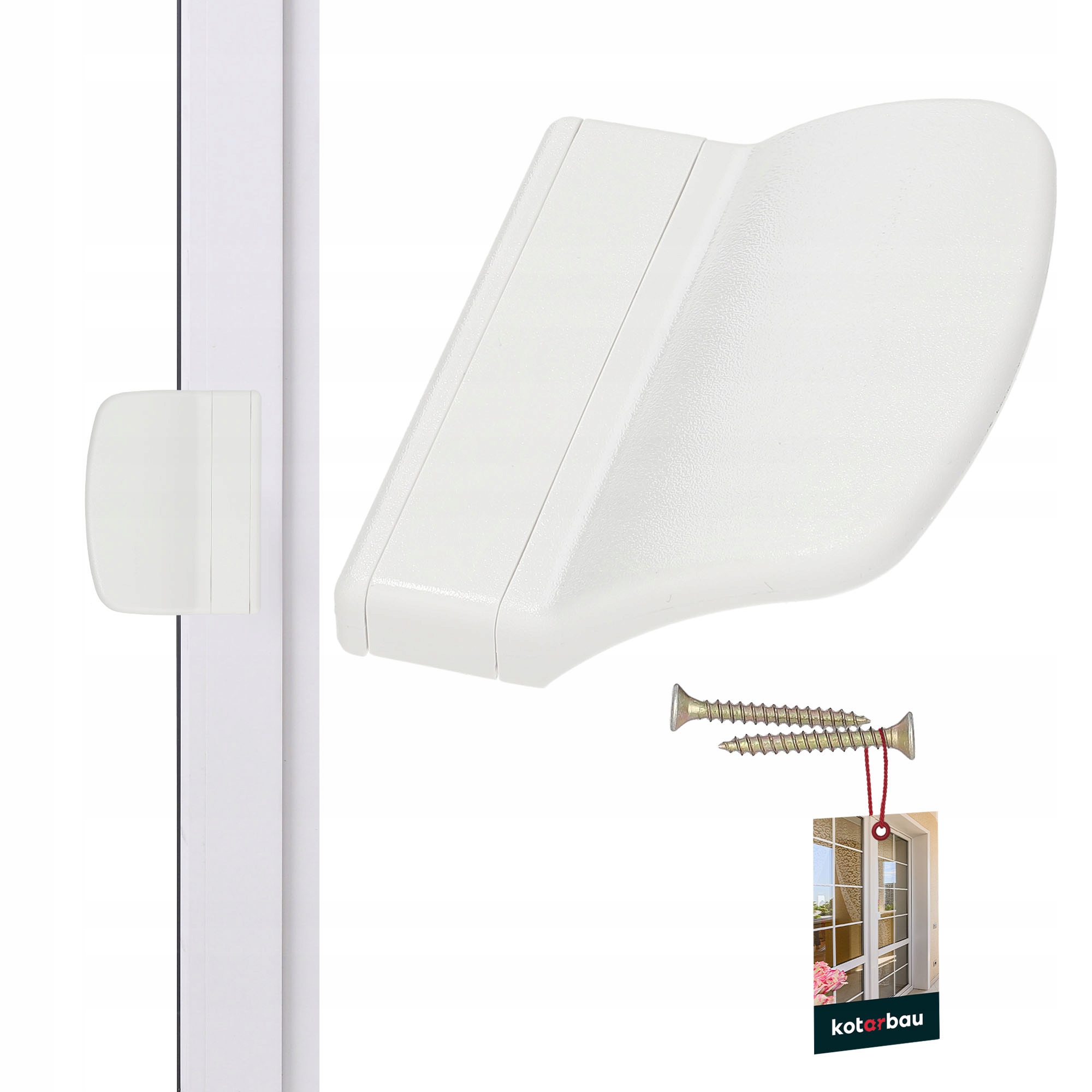 BALKONOWY UCHWYT DO OKIEN I DRZWI POCHWYT PALACZA KLAMKA DOMYKACZ BIAŁY