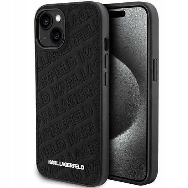 Etui Karl Lagerfeld Quilted K Pattern na iPhone 15 Plus 14 Plus czarne