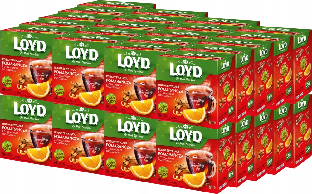 Loyd Zimowa Herbata Rozgrzewająca Pomarańcza z Cynamonem i Goździkami x40