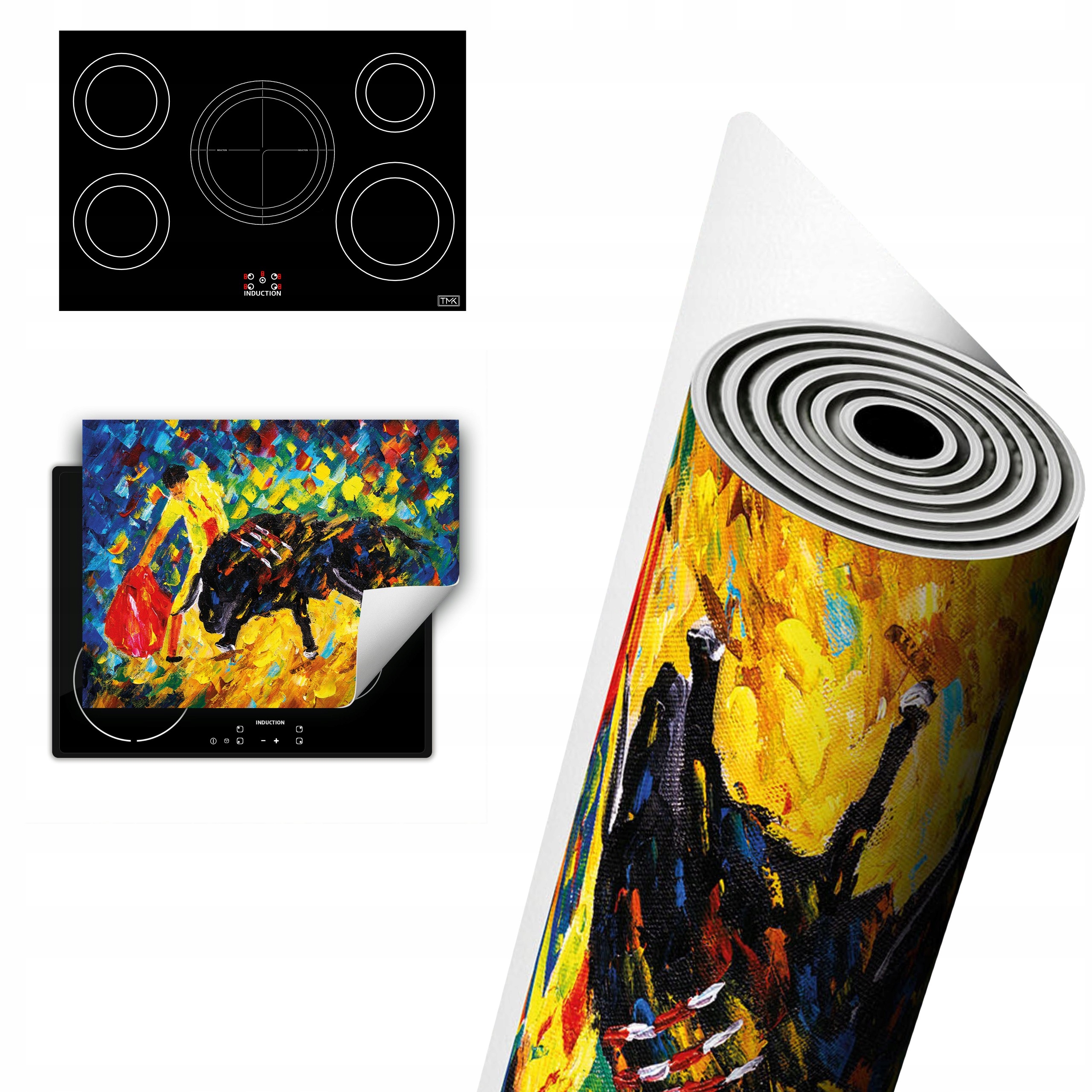 Vinylová Ochrana Na Indukci Deska 80x52 barevná býk