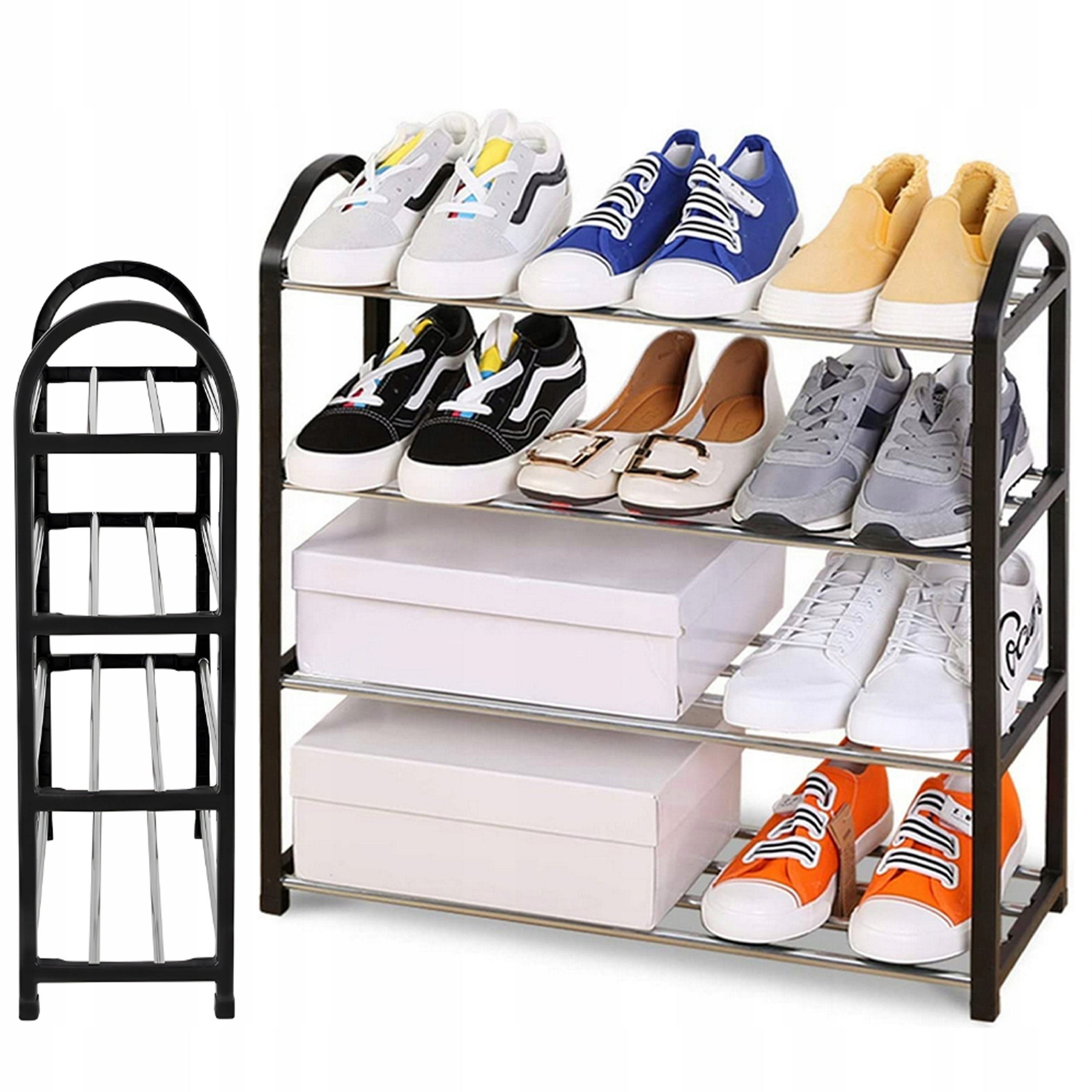 SZAFKA NA BUTY OBUWIE 4 POZIOMY REGAŁ ORGANIZER STOJAK PÓŁKA METALOWA