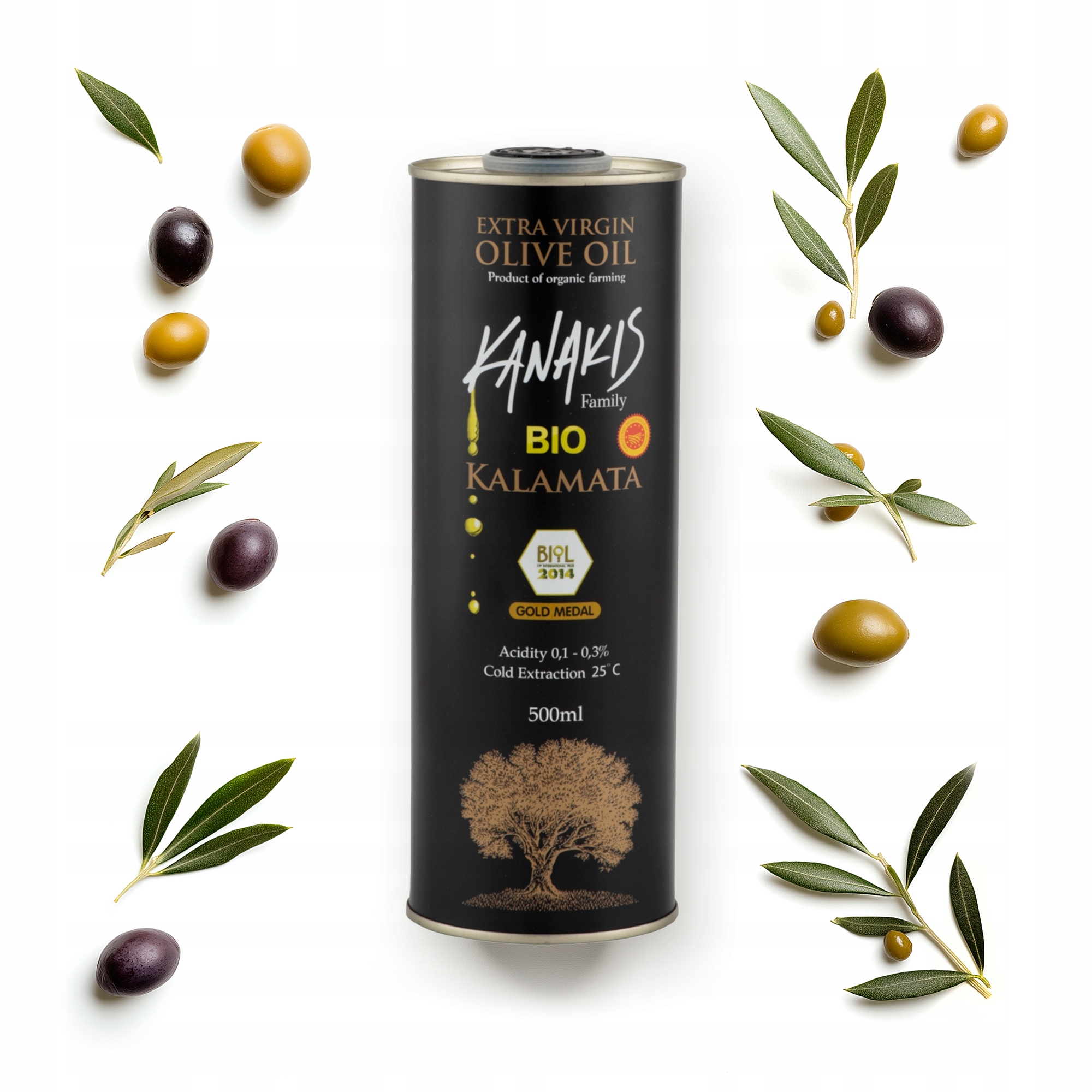 Levně Extra panenský řecký olej Bio 0,5L Ekologická Svěží Sbírka Organic Kanakis