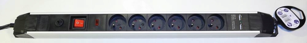 

Listwa zasilająca przepięciowa 2x Usb 6x gn 3m