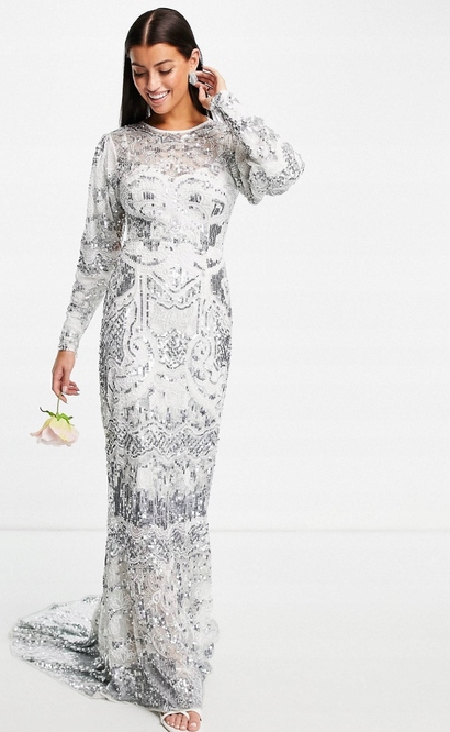 Zdobená Flitrová Nádherná Koktejlová Šaty Design 38 M