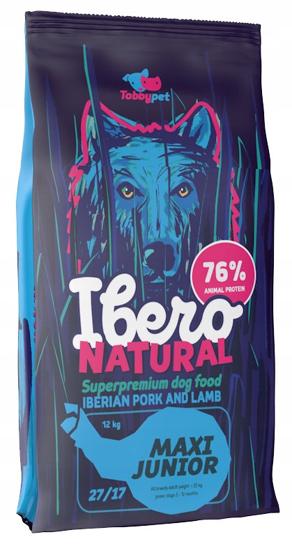 Levně Ibero Natural dog Maxi Junior 12 kg suché krmivo pro psy, hypoalergenní