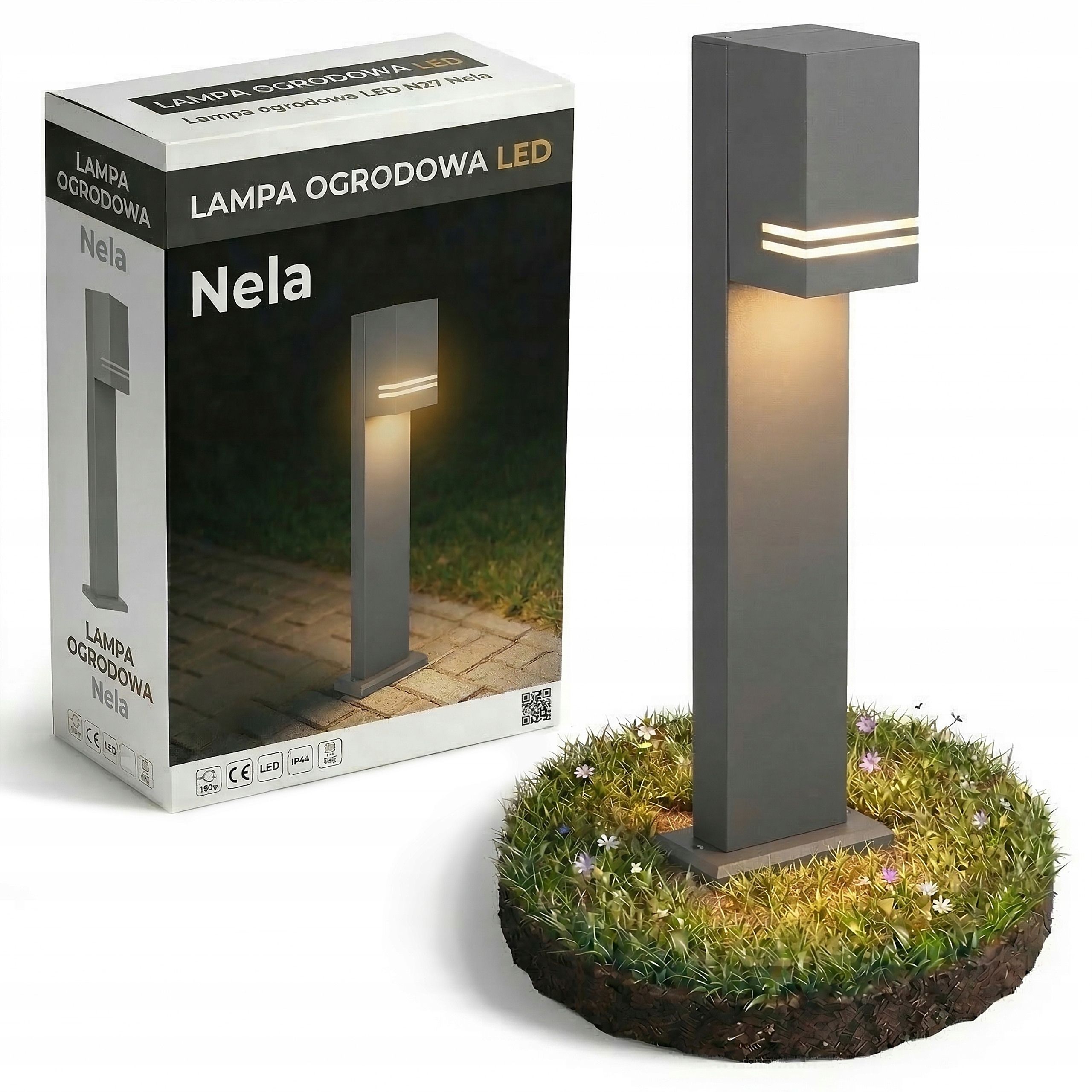 Zahradní stojící sloupková lampa 50 cm, venkovní, GU10, IP44, Led, černá
