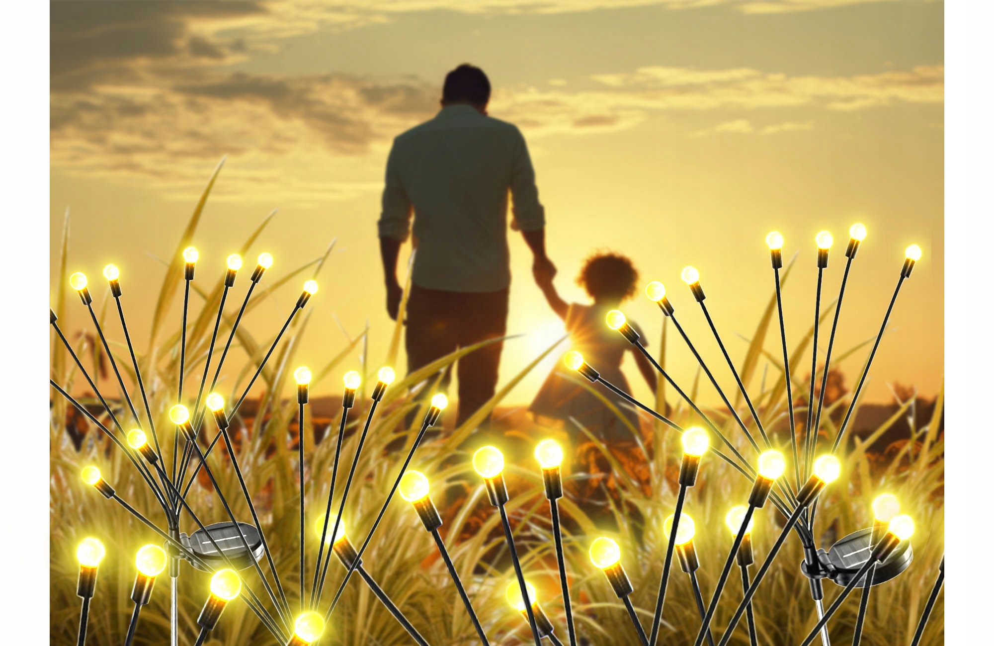 LAMPA SOLARNA OGRODOWA DRZEWKO DMUCHAWIEC LED FAJERWERKI Średnica/szerokość 31 cm