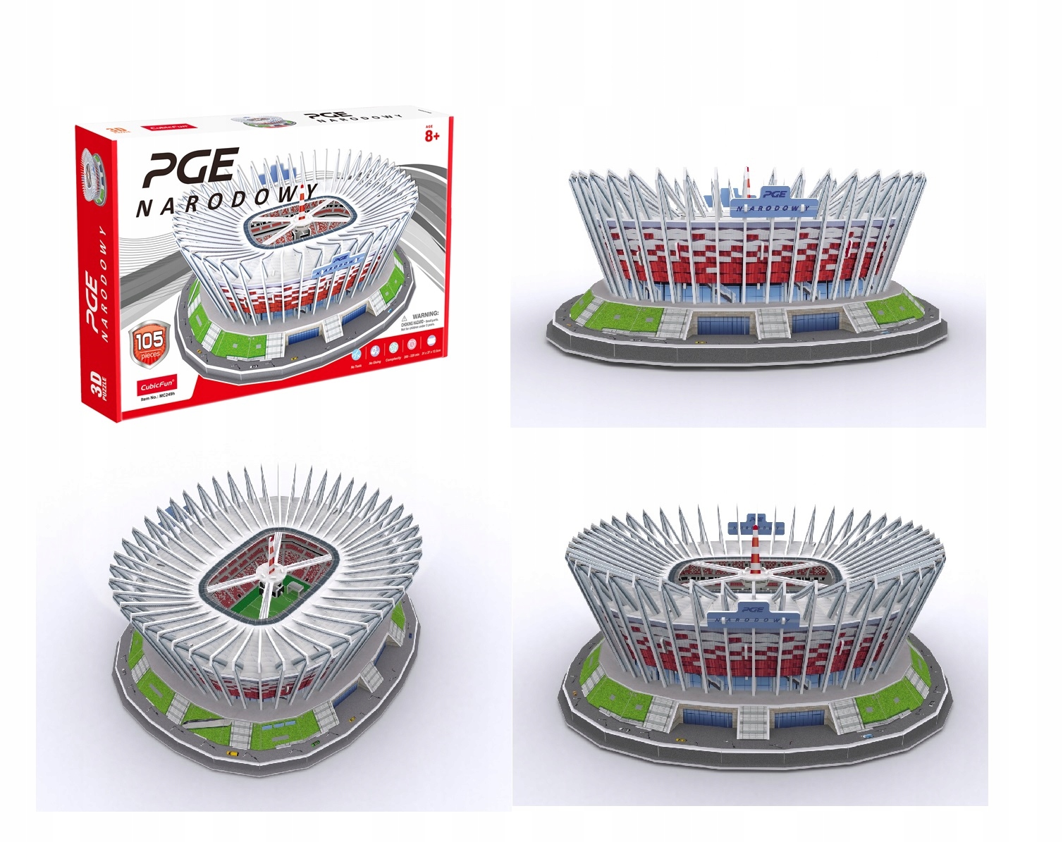Puzzle 3D Cubic Fun Stadion PGE Narodowy Cubicfun 105 elementów MC249h