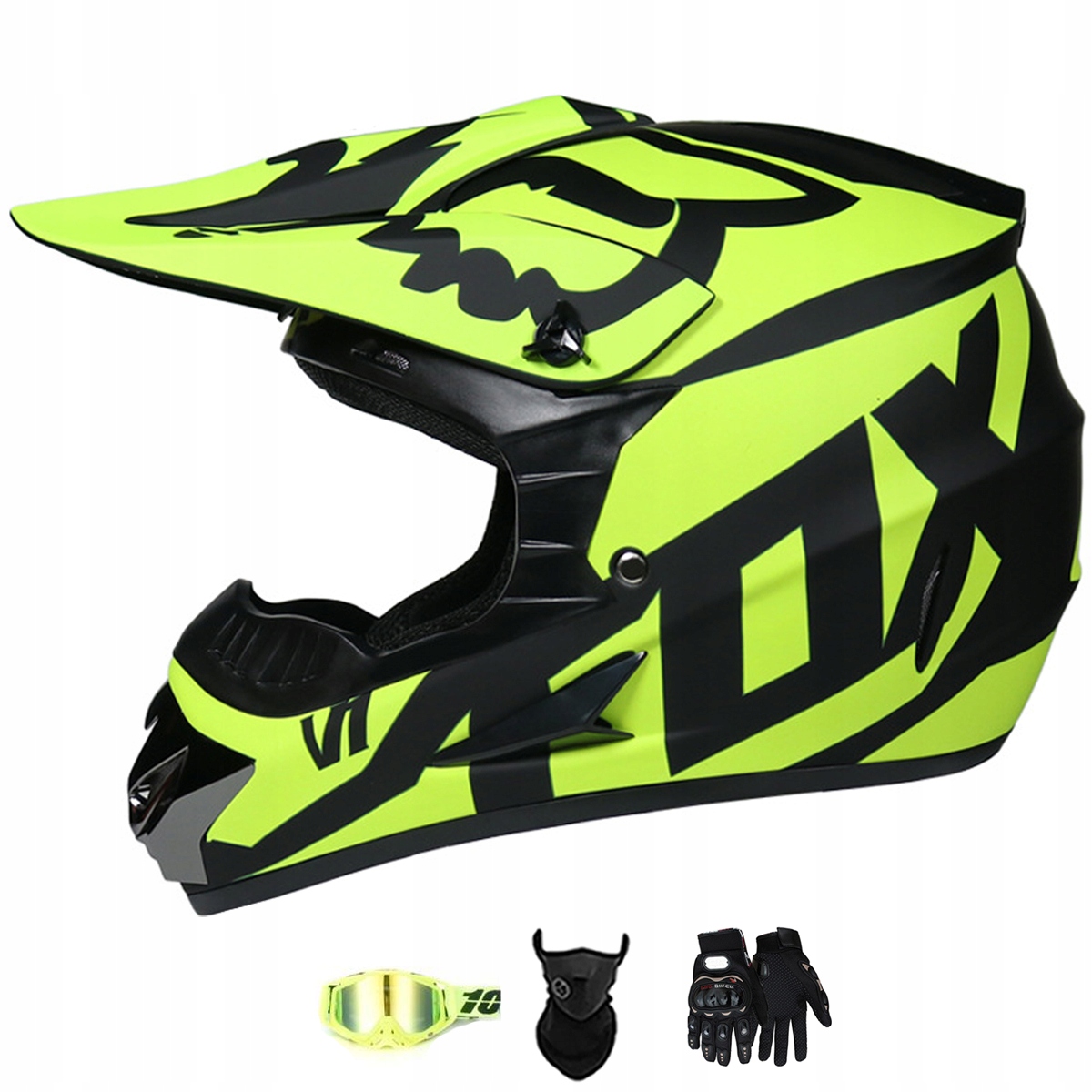 Motocyklová Přilba Lehká Enduro Quada Brýle Rukavice Maska XL