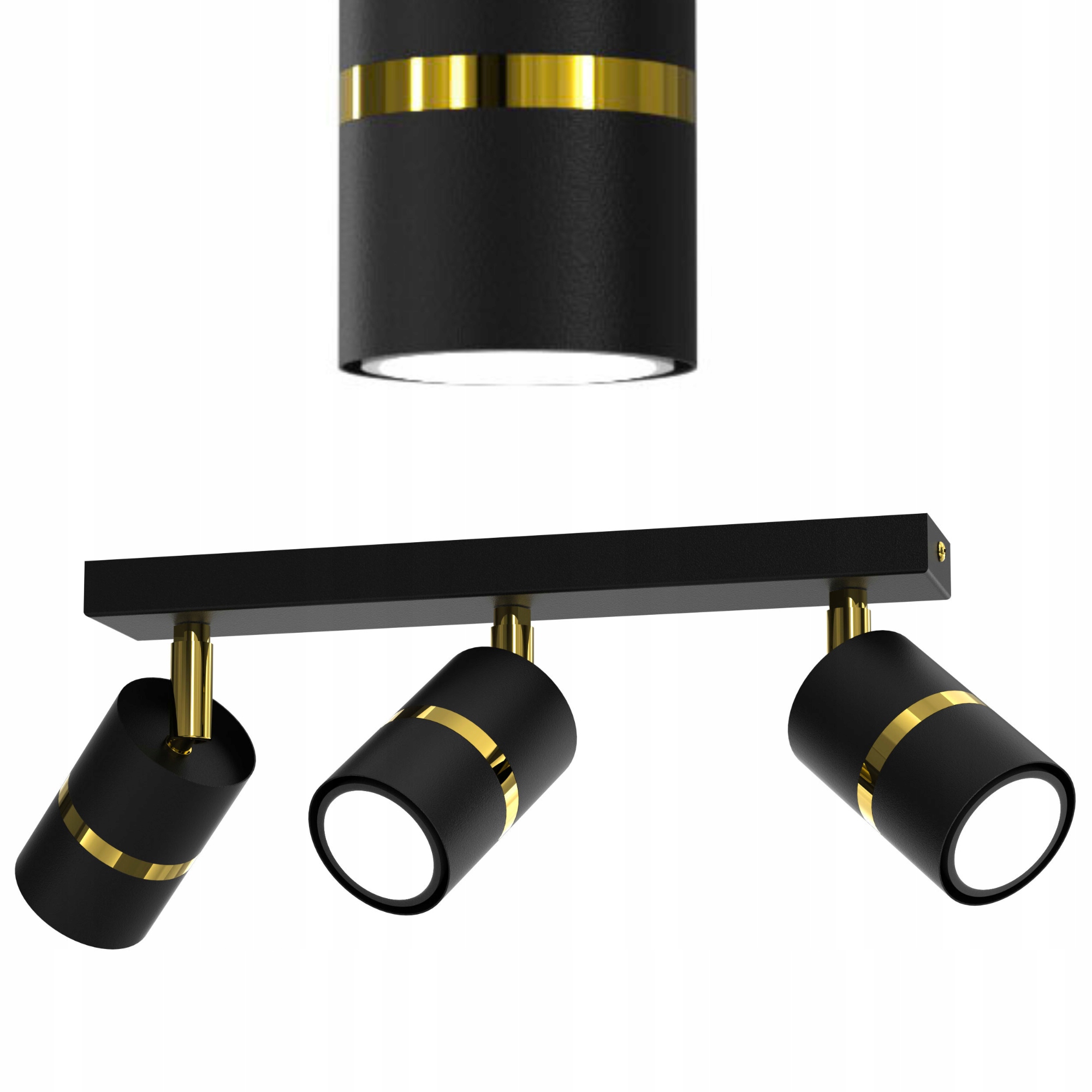 Stropní Svítidlo Reflektor Spot Černá Zlatá Nastavitelná Led GU10 Polská Lampa