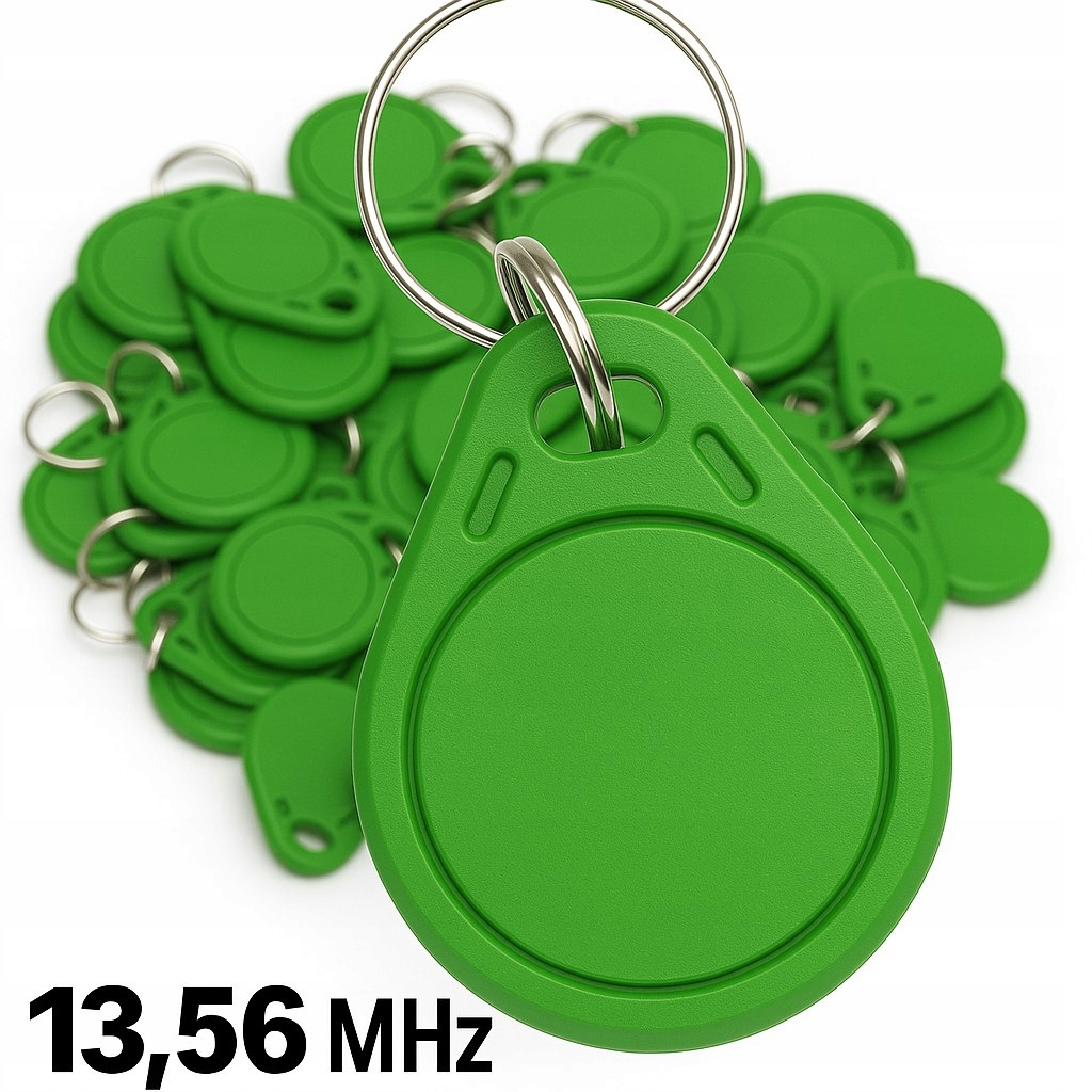 Přívěsek Na Klíče bezkontaktní Rfid Mifare 13,56 MHz zelený set 100 ks MFB1 Green