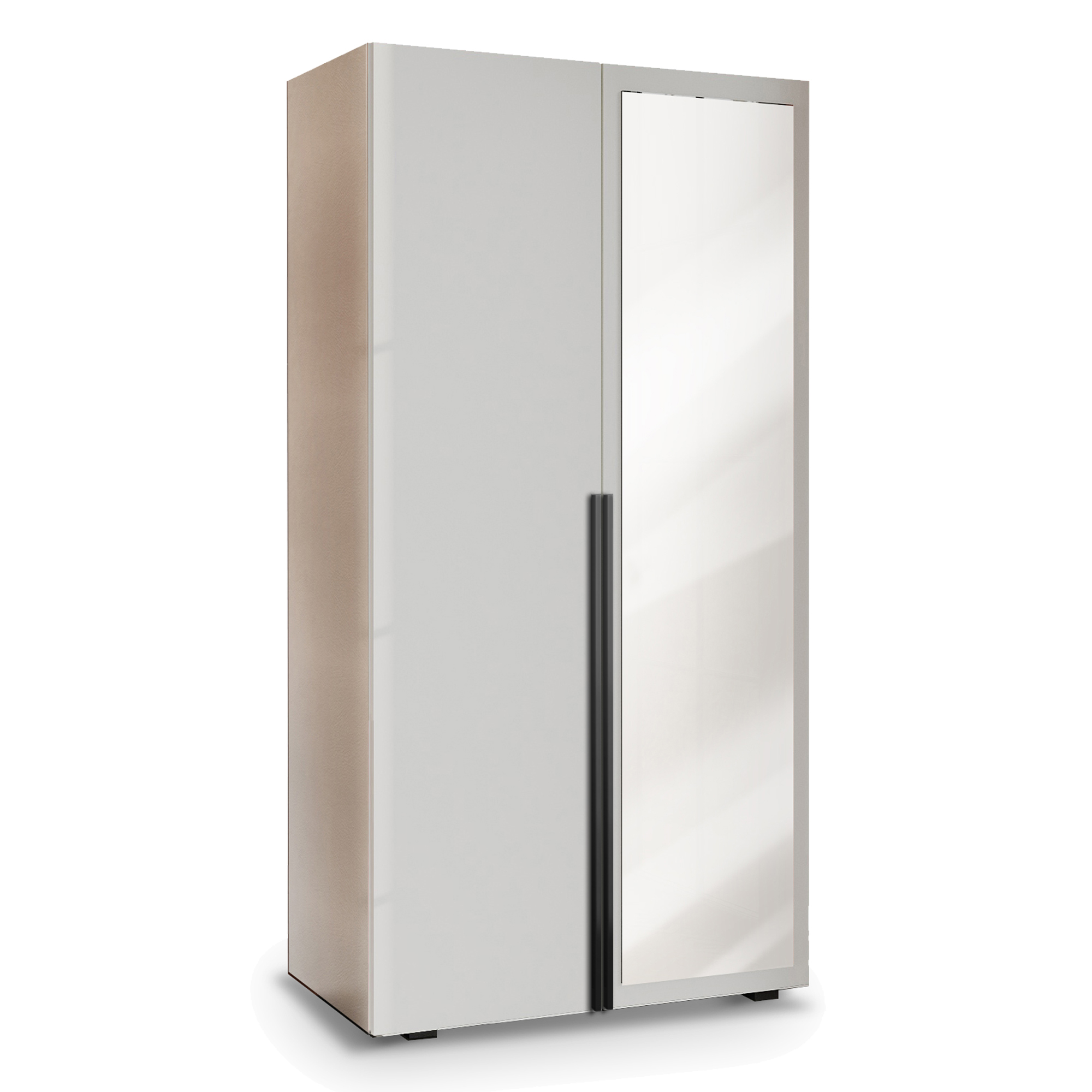 Skříň 90 CM S Výklopnou Předsíní Bílá Aria Hexa Černá Se Zrcadlem